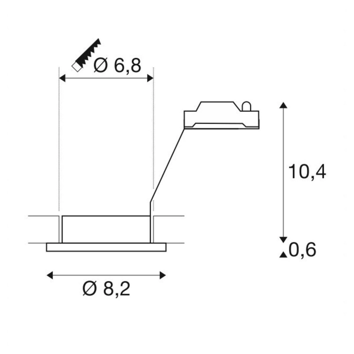 Spot encastré porche LED Dolix Out GU10 Round pour l'extérieur en titane SLV 4024163194853