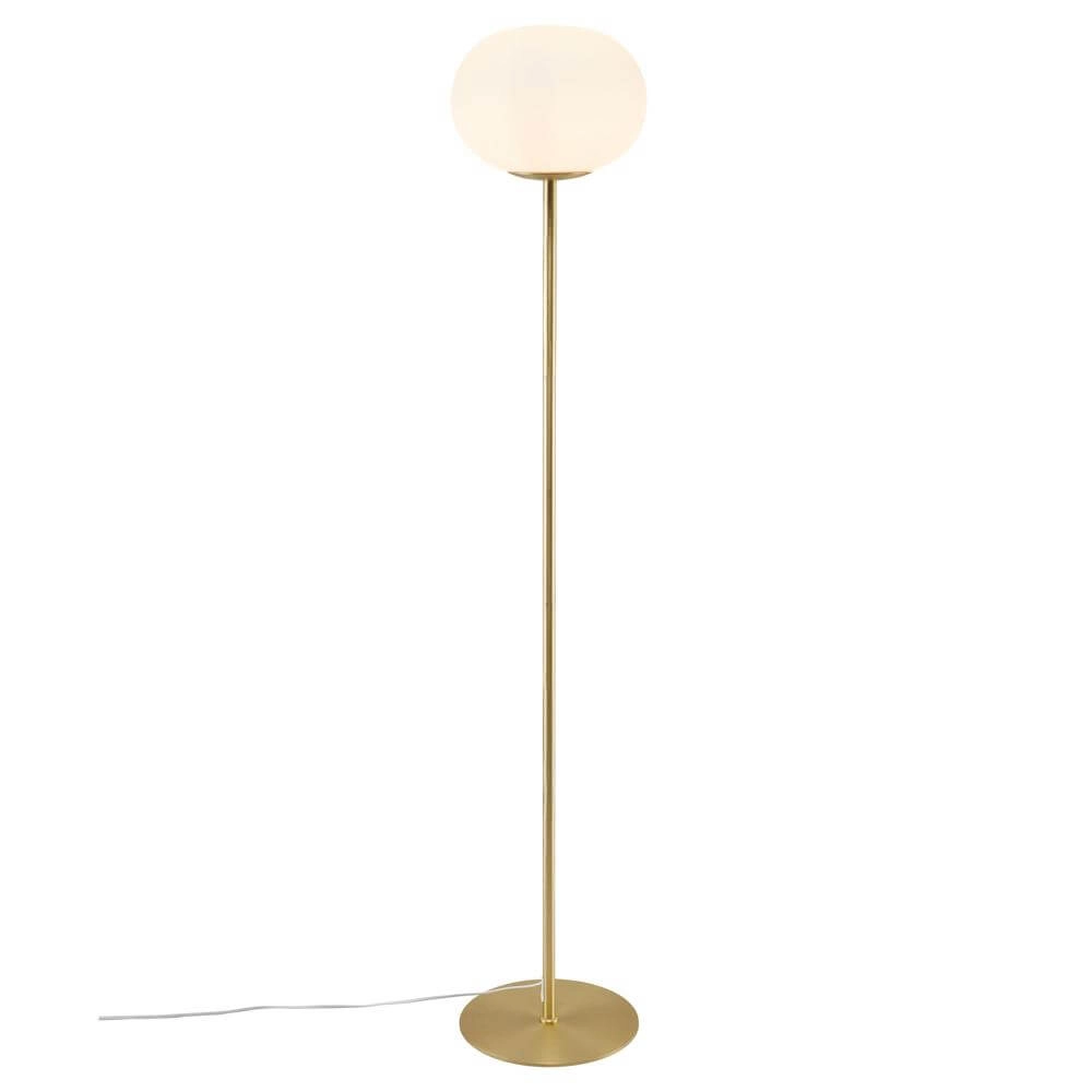 Lampadaire en verre Alton laiton avec verre blanc Nordlux 5704924001086