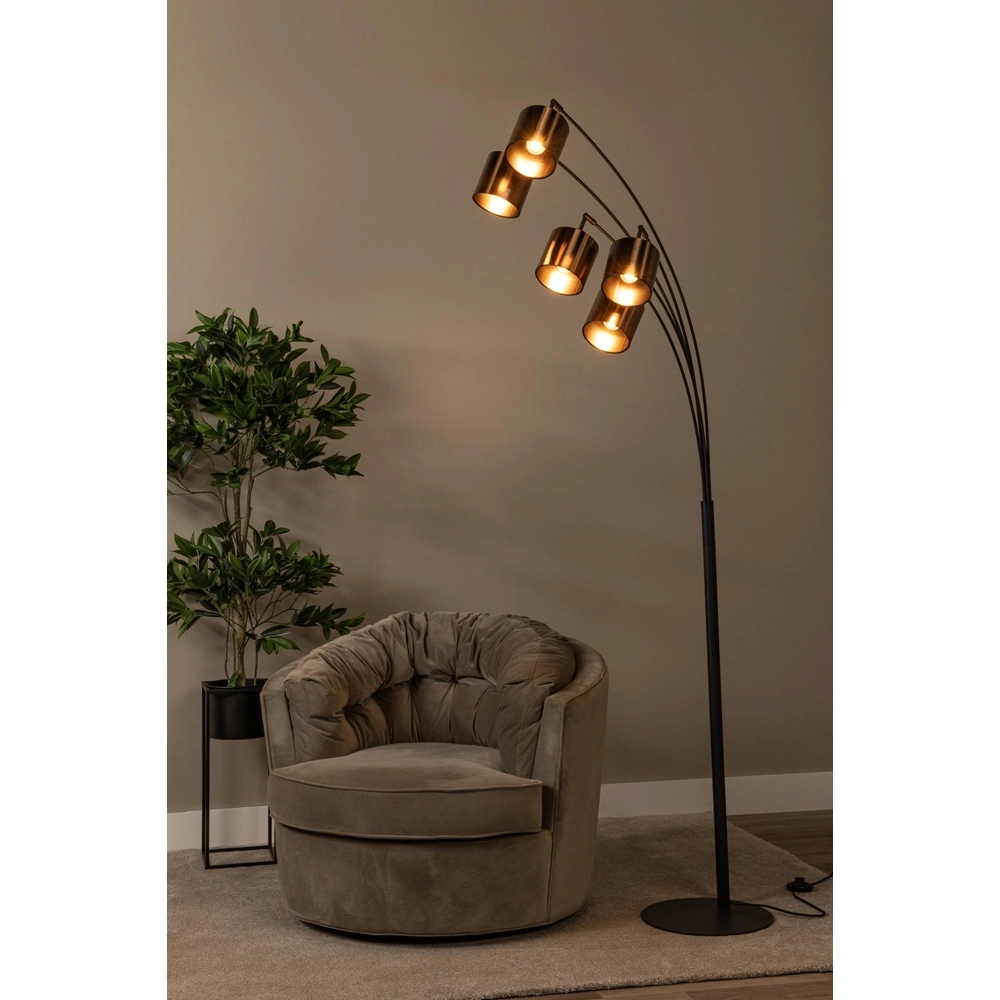 Lampe de pied à 5 lumières Rankos Noir Lucide 5411212051707