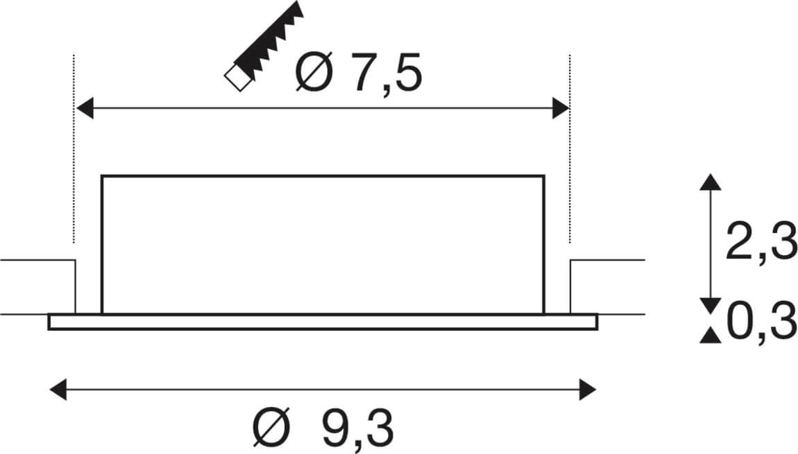 Spot encastré New Tria 75 rond - noir - GU10 SLV 4024163276146