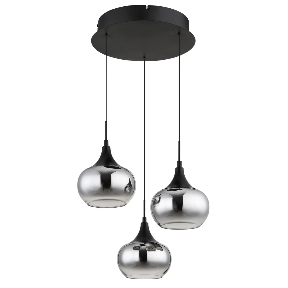 Lampe pendante de conception Lui Noir à 3 lumières Globo 9007371586608