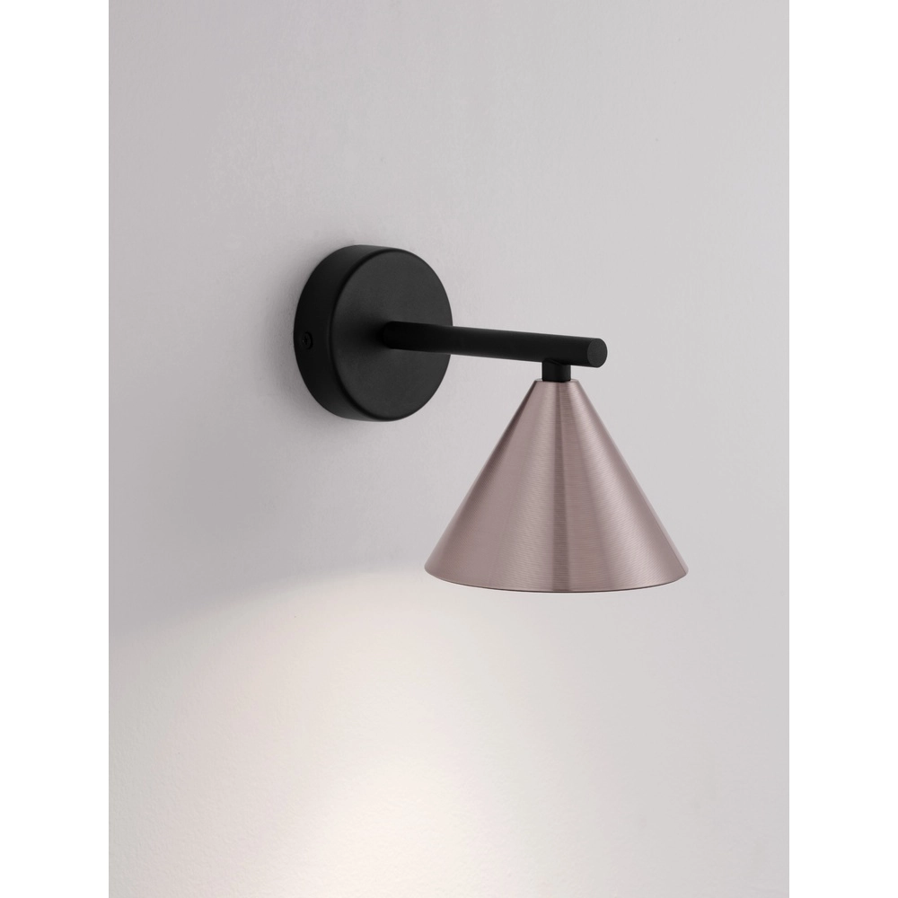 Applique murale Conico Single noir avec brun café Lyora 5212017475381