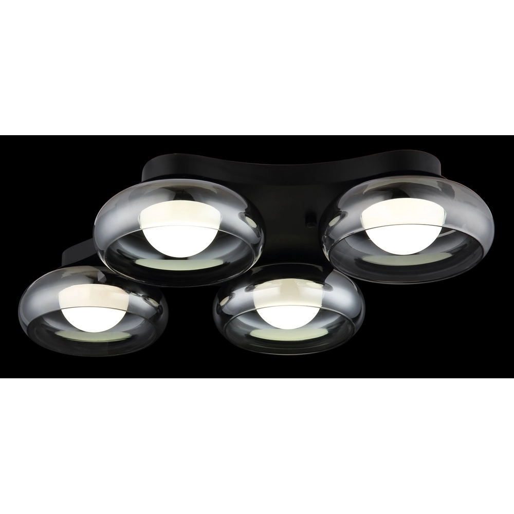 Lampe de plafond à design Carlene Noir à 4 lumières Globo 9007371575176
