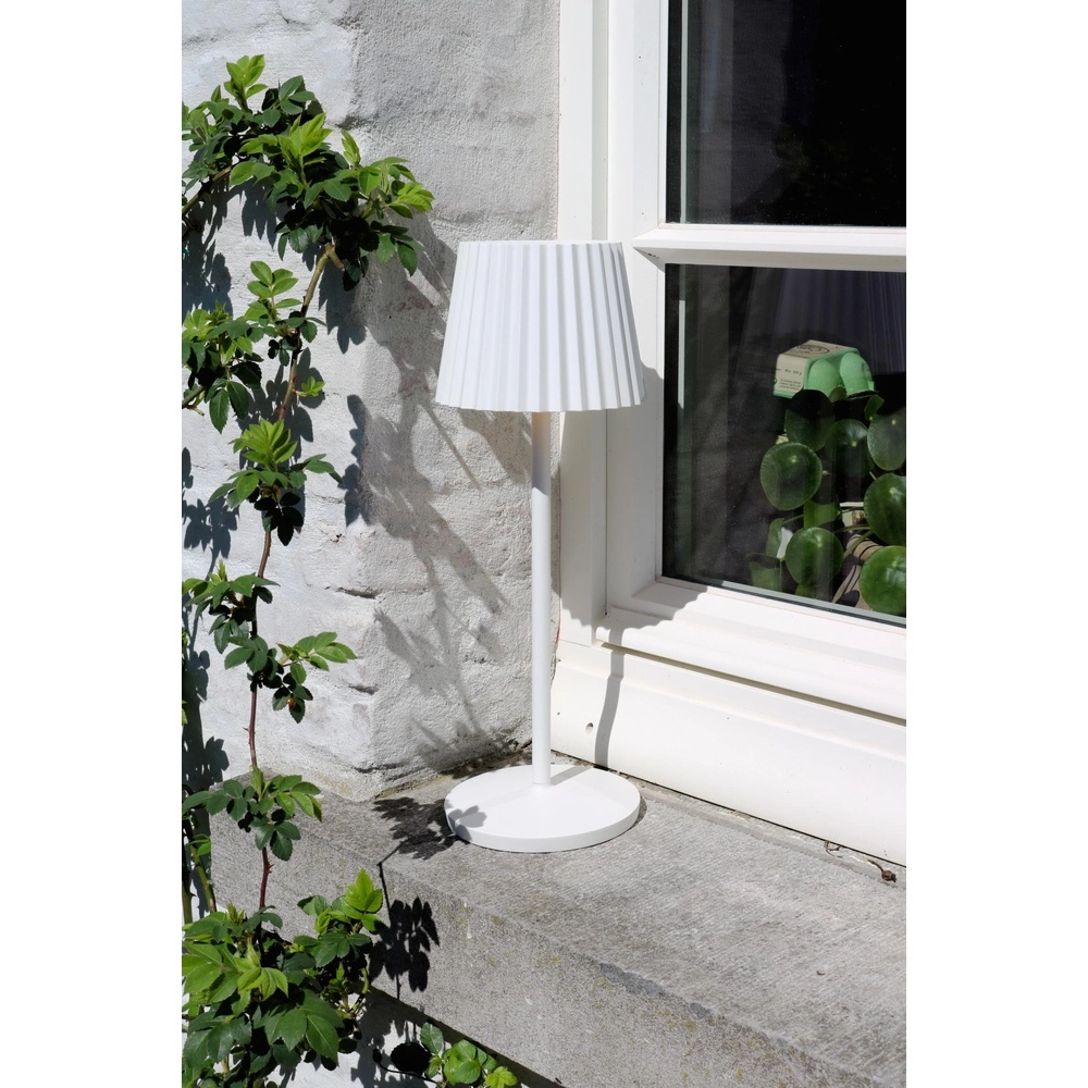 Lampe de table rechargeable Justine Blanc avec station de recharge Lucide 5411212272188