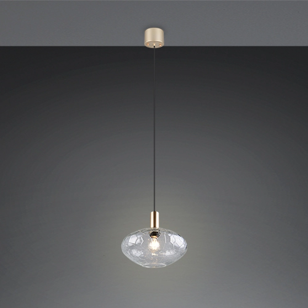 Lampe suspendue Emelie Or avec verre fumé Trio 4017807702538