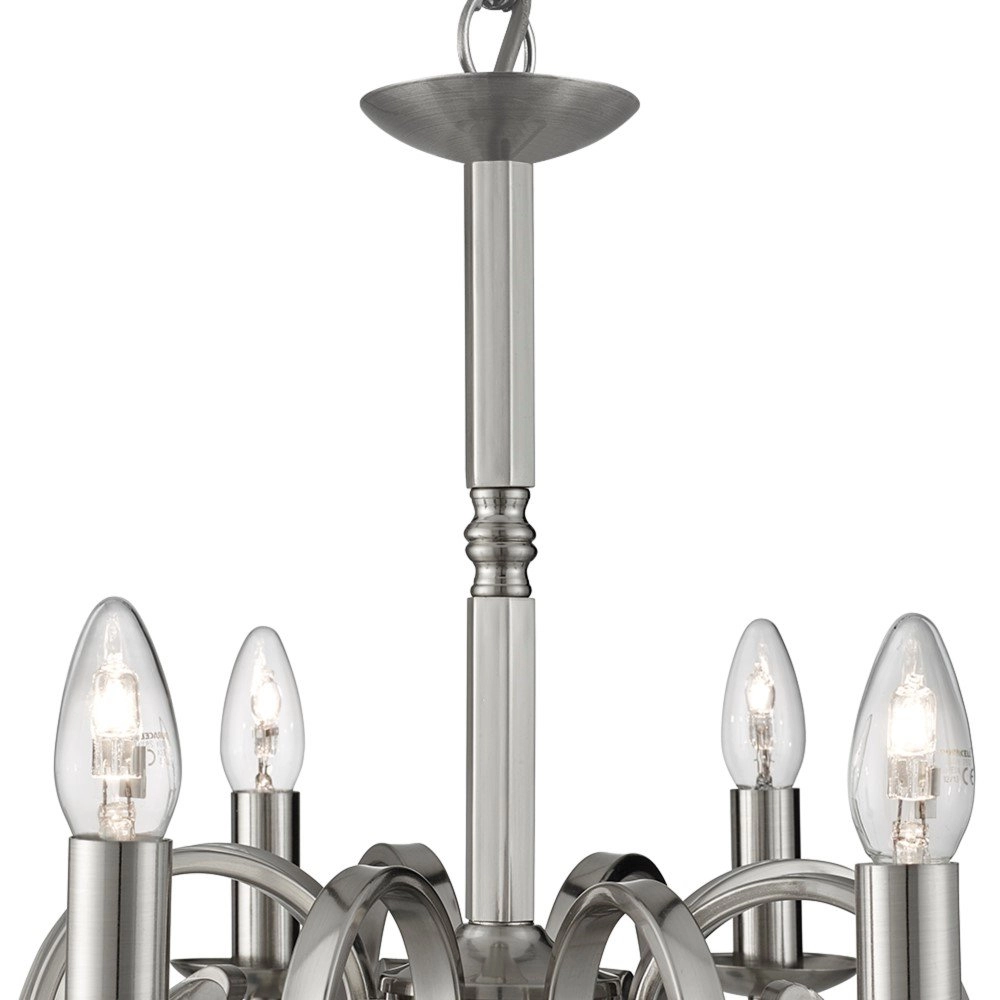 Lustre rural Richmond 8 lumières 65cm argent mat Searchlight 5053423056470
