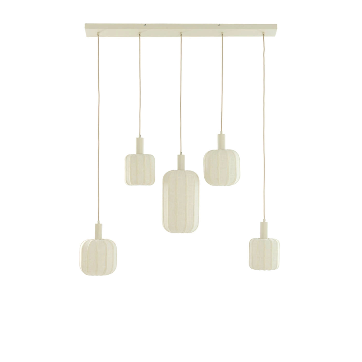 Lampe suspendue de table de salle à manger 5L Tufia Crème pour lin