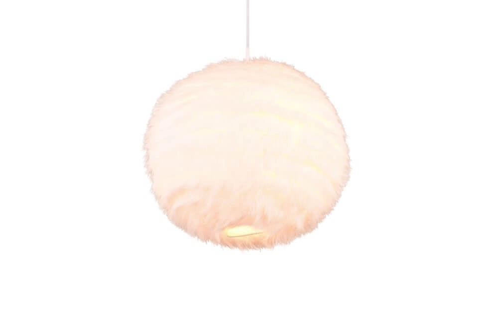 Lampe suspendue en tissu Furry crème Ø 35cm Trio 4017807600087