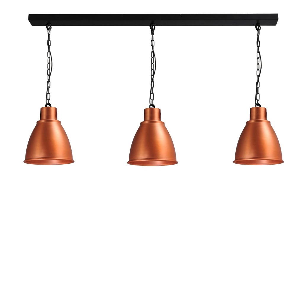 Lampe de salle à manger Industria 3x27 cuivre rouge avec du noir