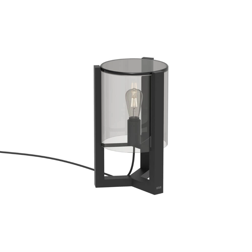 Lampe de table 45cm Tristar anthracite avec verre fumé