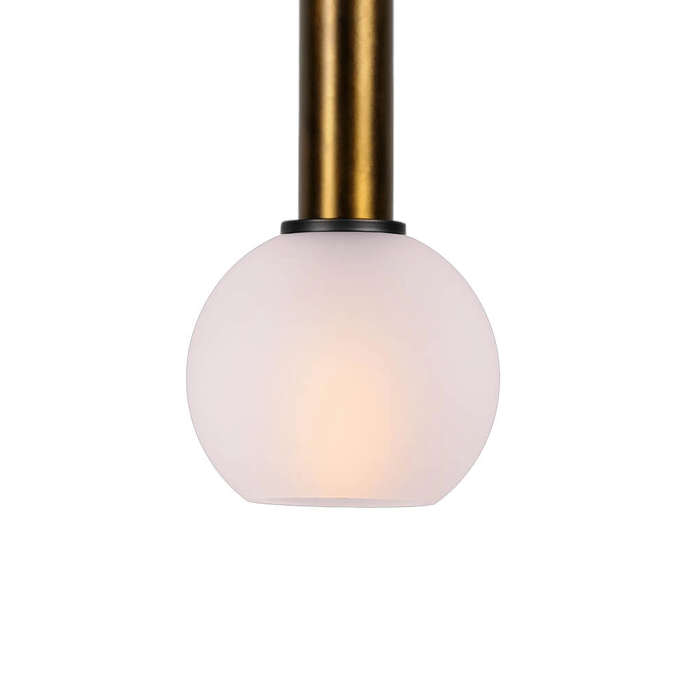 Lampe suspendue Ø 15cm Bella 2 Laiton antique avec verre blanc mat Masterlight 8718121334110