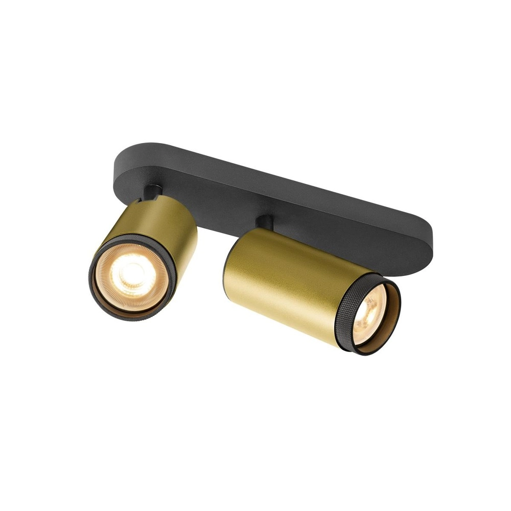 Spot monté en surface Grip! L Or 2 lumières avec anneau noir SLV 4024163304375