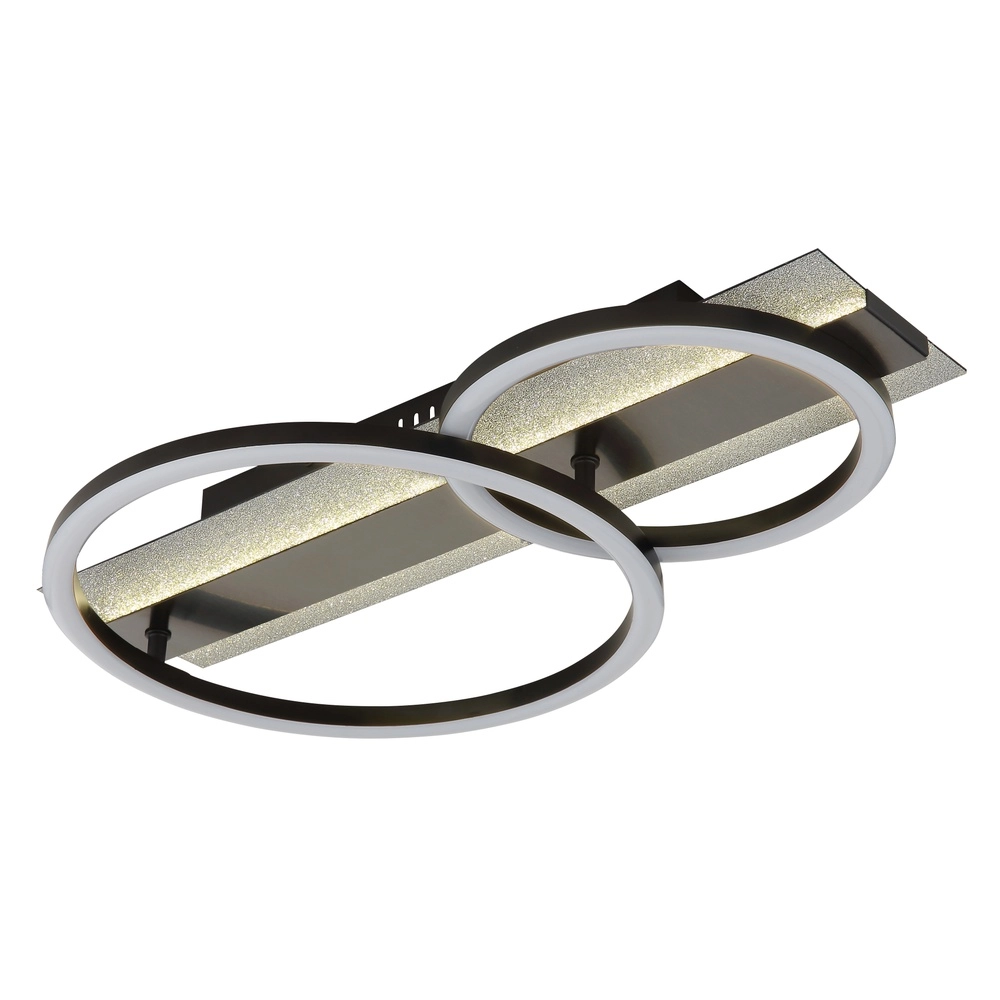 Lampe de plafond noire Norberto 2 anneaux Globo 9007371566839