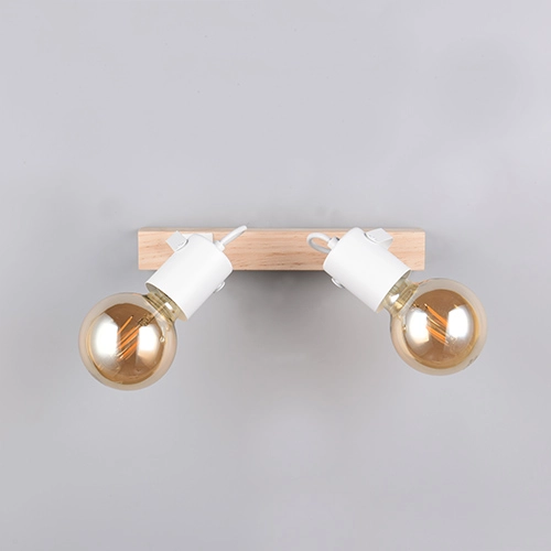 Double éclairage au plafond Lynar Blanc avec du bois Trio 4017807670745