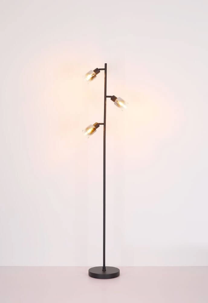 Lampadaire Hubertus avec verre fumé Globo 9007371458011