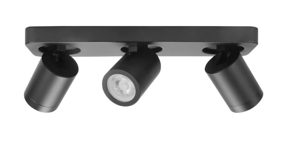 Spot triple en saillie IP44 Oliver noir mat Spot triple en saillie IP44 Oliver noir mat