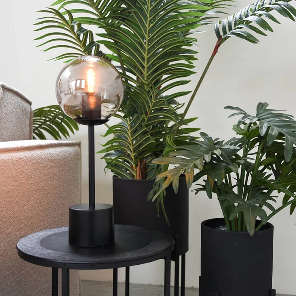 Lampe de table Fumo avec verre fumé - Ø 25cm Label51 8720195419013