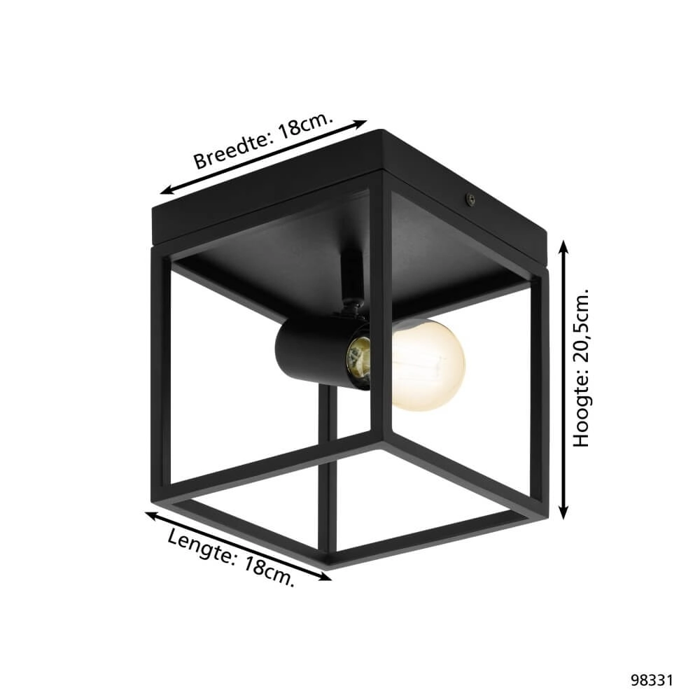 Plafonnier noir Silentina 1 lumière Eglo 9002759983314