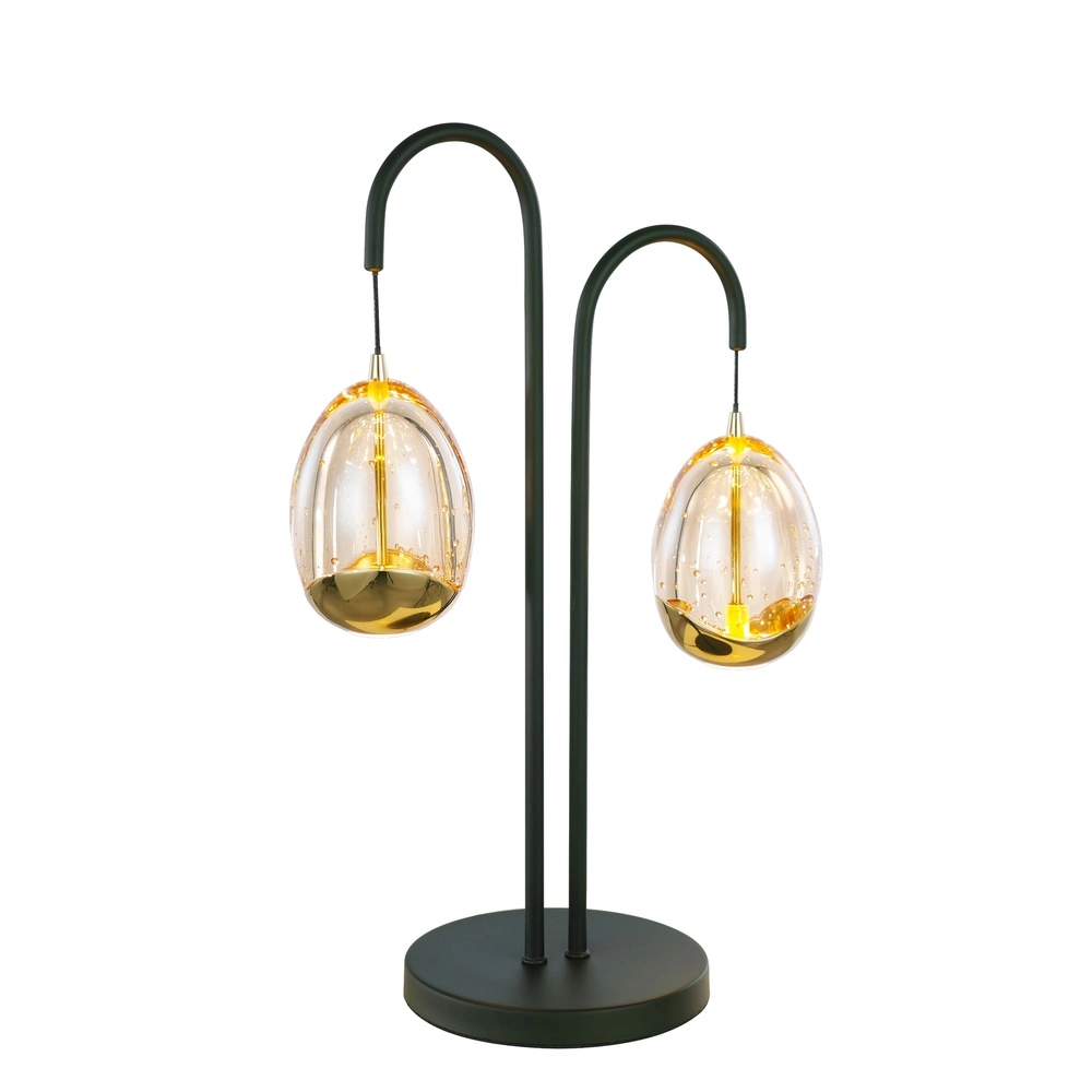 Lampe de table Golden Egg noir 2 lumières Lampe de table Golden Egg noir 2 lumières