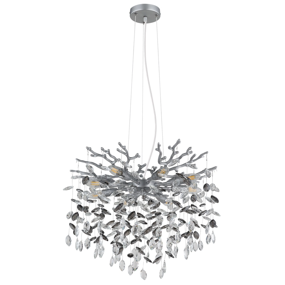 Lampe suspendue Queena gris argenté Ø 60cm Globo 9007371531677
