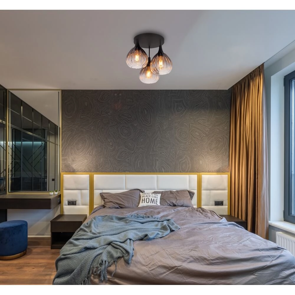 Plafonnier noir Olsen 3 lumières Globo 9007371453801