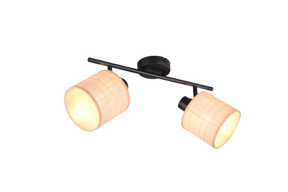 Plafonnier 2 lumières Aimee avec des bouchons de crème