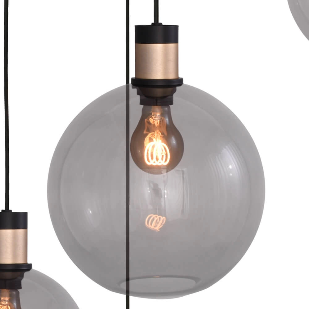 Lampe suspendue Vide Lazise 2 Or 5 lumières avec noir Masterlight 8718121303871