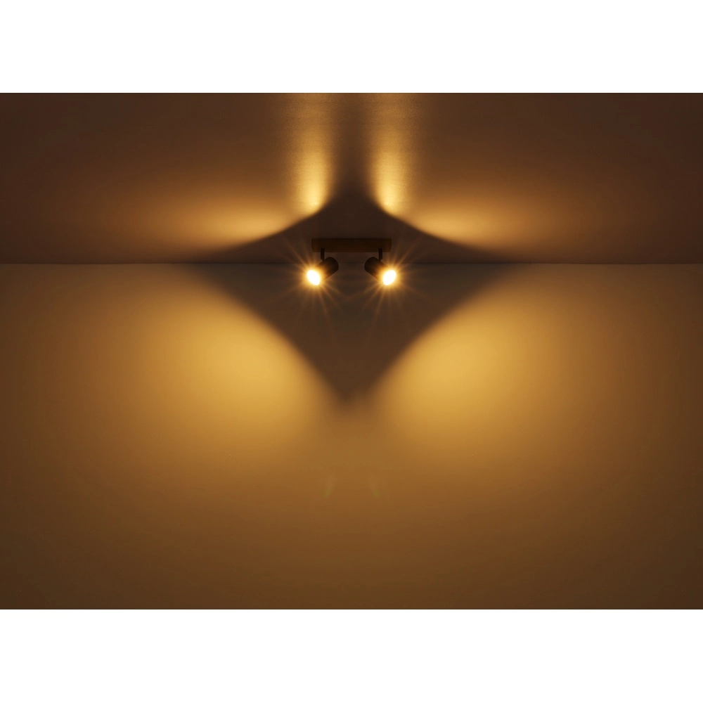 Lampe de plafond à deux lampes Robby bois Globo 9007371430529