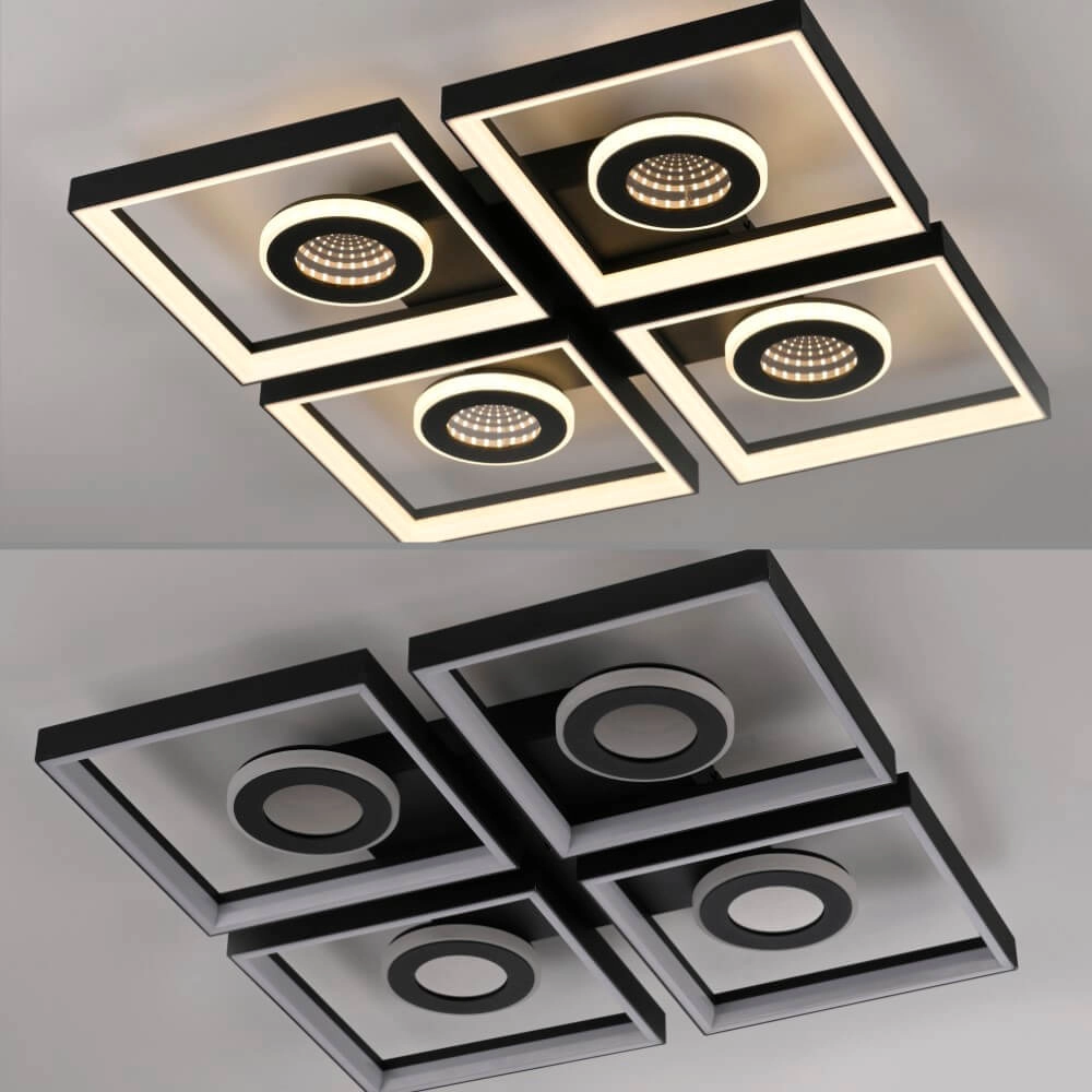 Plafonnier carré Traforo quatre Paul Neuhaus 4012248384909