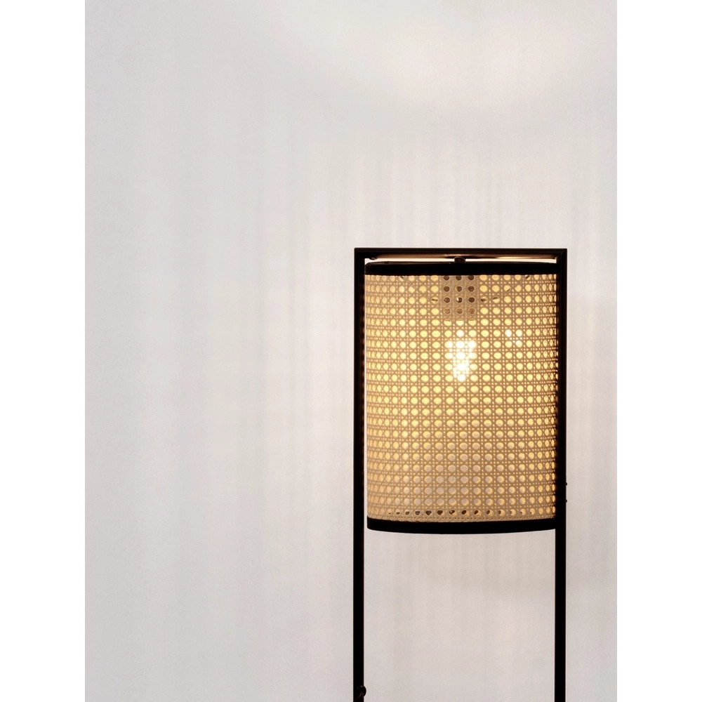 Lampe de table Erto noir et rotin Lyora 5212017455833