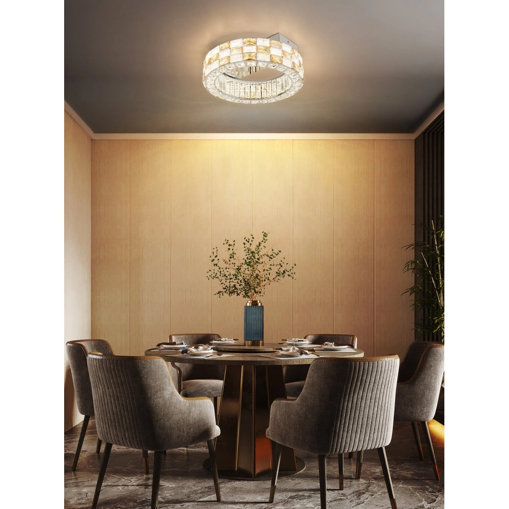 Lampe de plafond Lidia Ø chrome 40cm Globo 9007371580095
