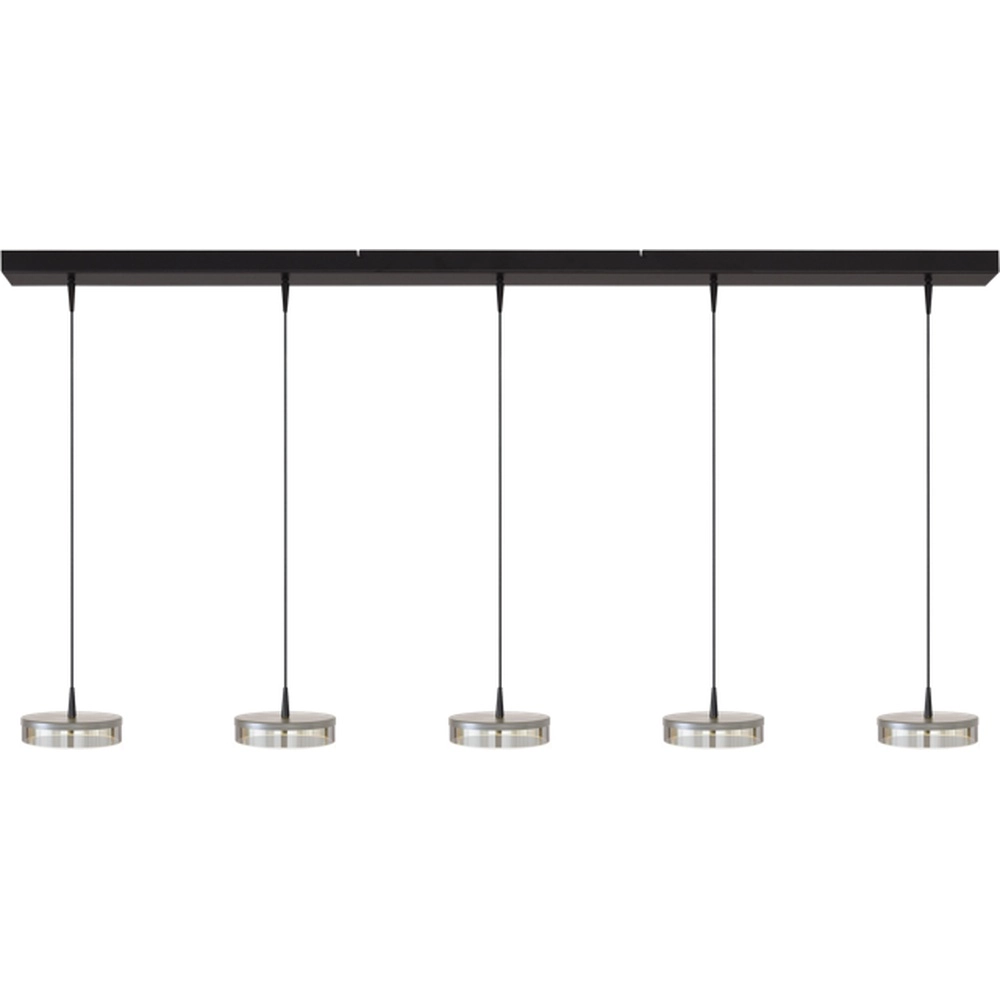 Lampe suspendue à 5 lumières Imperia 160 cm noir avec du nickel