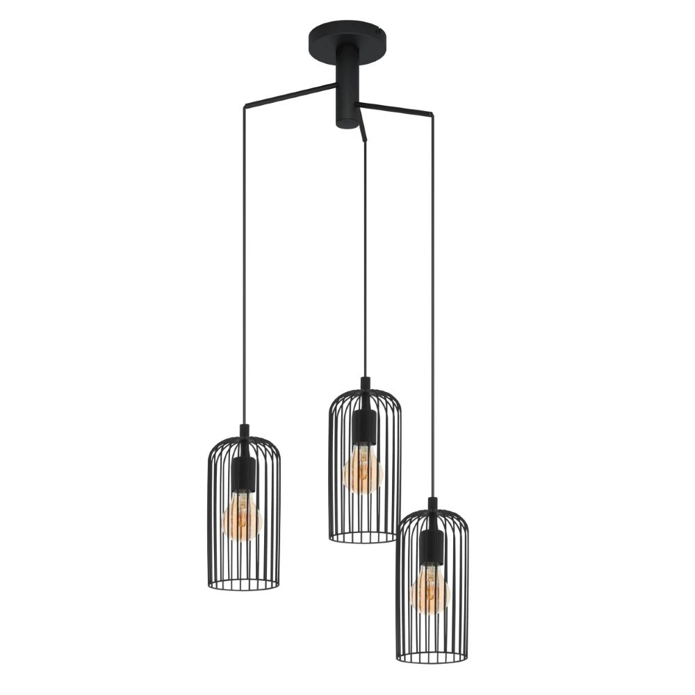 Suspension 3 lumières Roccamena 1 noir Suspension 3 lumières Roccamena 1 noir