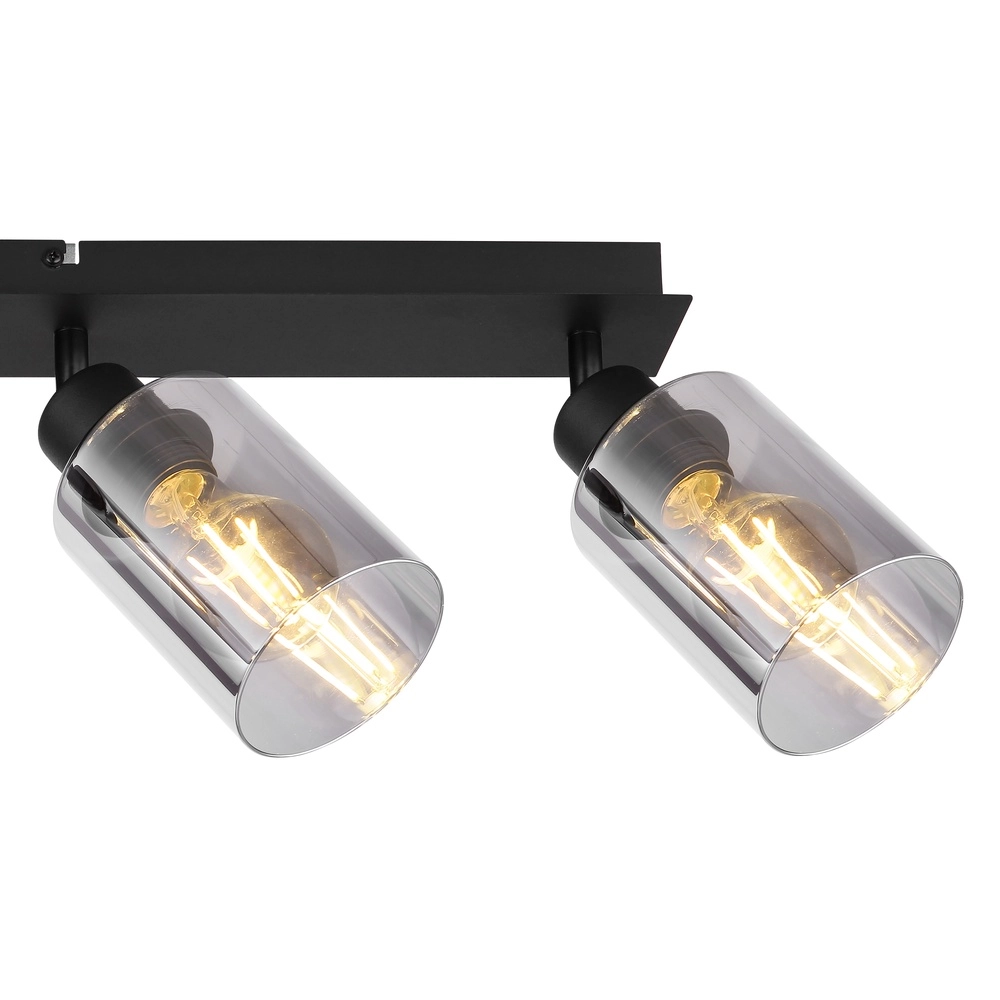 Lampe de plafond Hadera Noir 4 clairs avec verre fumé Globo 9007371431229