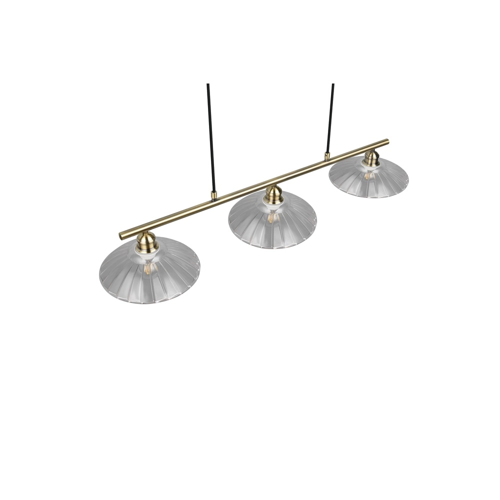 Lampe pendante classique Eluna Vieille laiton à 3 lumières Trio 4017807682526