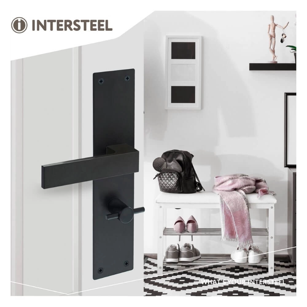 Poignée de porte moderne Amsterdam Fermeture WC 63/8 noir Intersteel 8714186489550