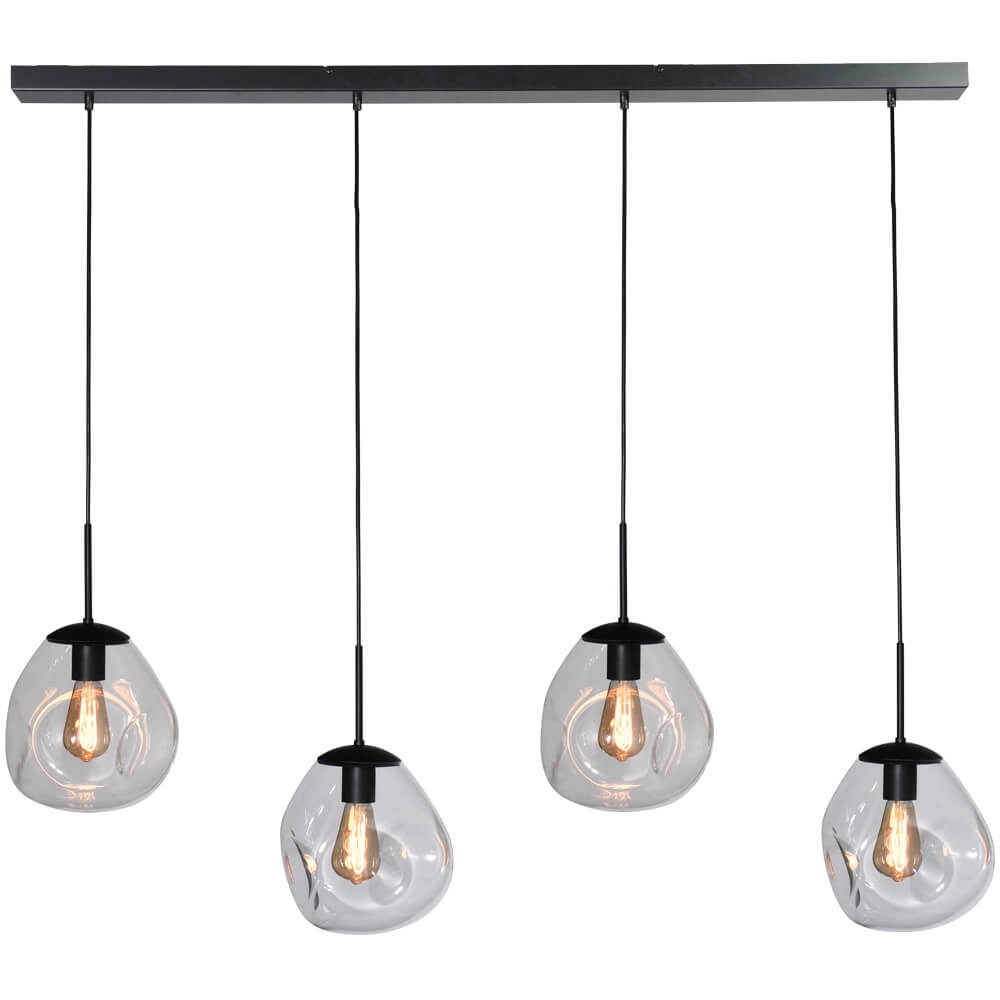 Lampe suspendue Lava 4x verre transparent Ø 24cm