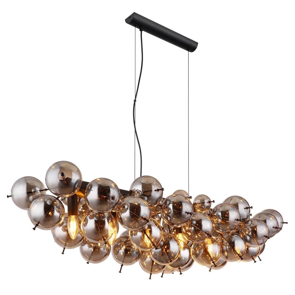 Lampe pendante unique Udo Verre fumé 100 cm