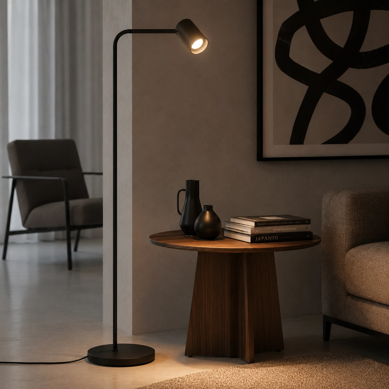 Lampe de lecture Megano Noir Simple