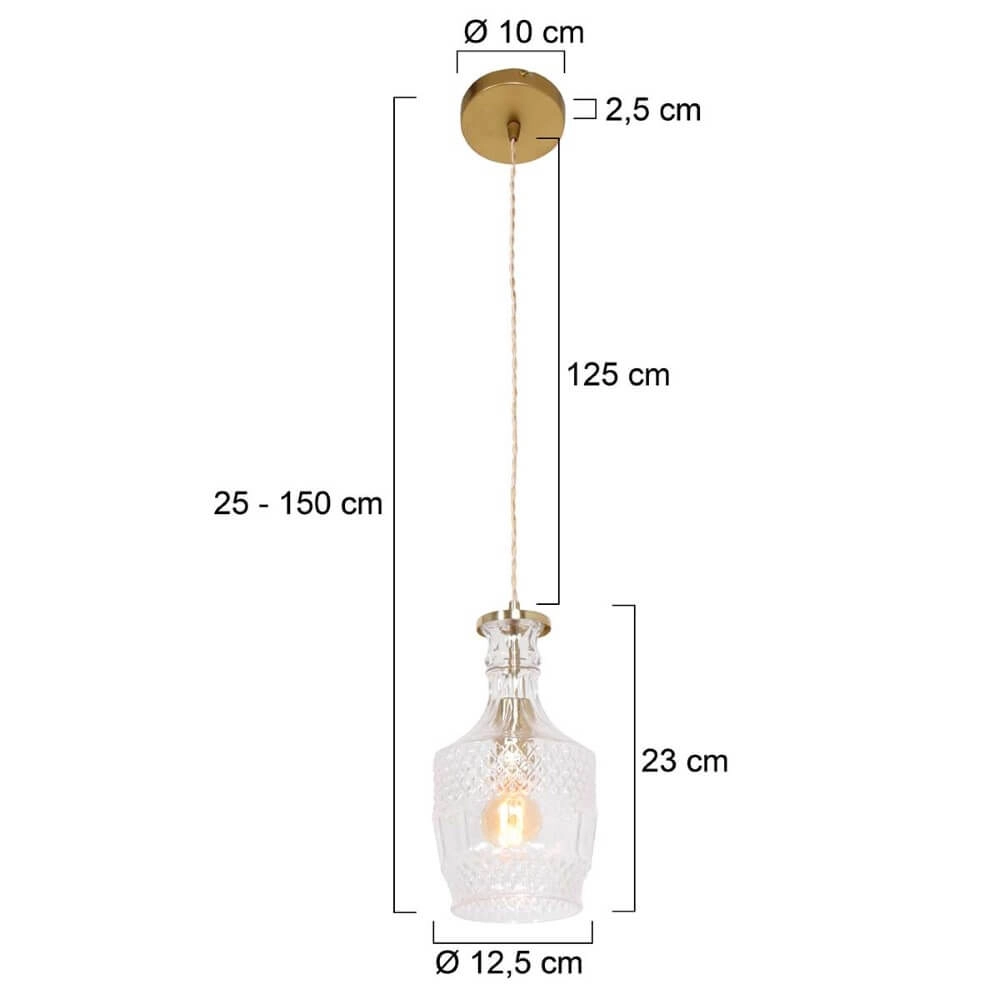 Lampe suspendue classique Grazioglass Ø 12,5 cm Steinhauer 8712746166330