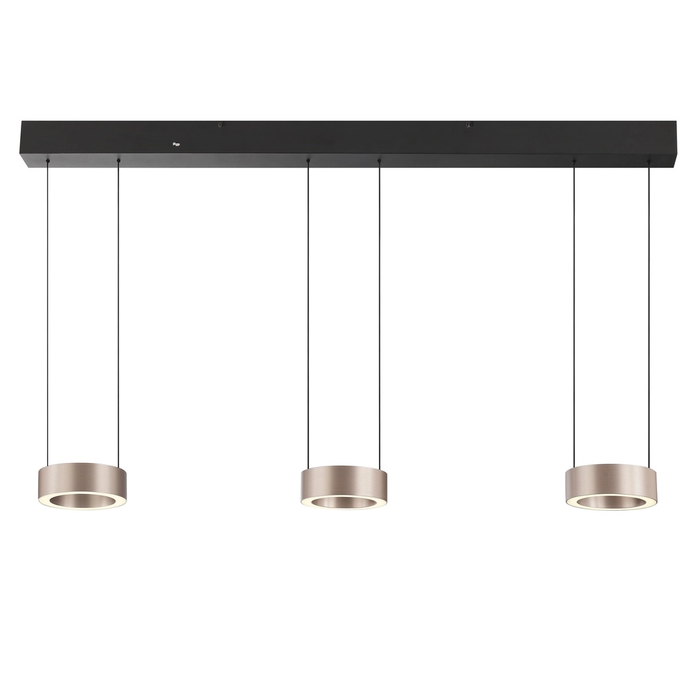 Lampe pendante de conception Axion 3-noir clair avec brun Brilliant 4004353477195