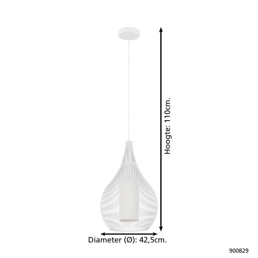 Lampe suspendue blanche moderne Razoni 1 Ø 32,5 cm Eglo 9008606267965