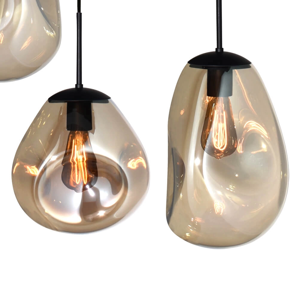 Lampe suspendue Lava 8x verre doré Masterlight 8718121286310