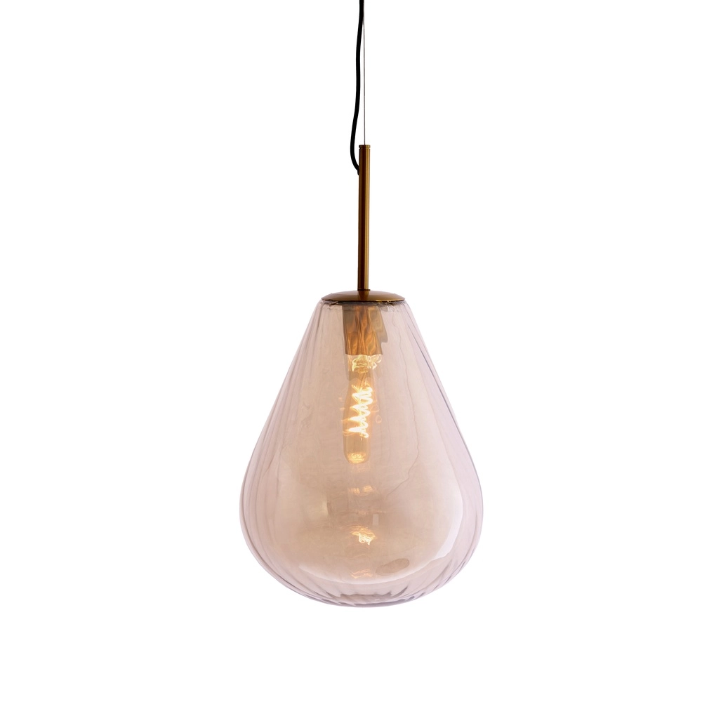 Lampe suspendue en verre Leona Ø 33cm - verre ambré Light & Living 8717807834012