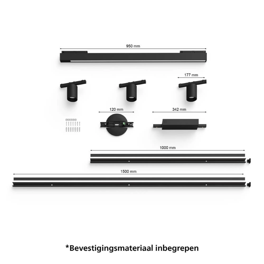 Hue Perifo - White and color lot de 3 spots et barre noir Philips 8719514407800