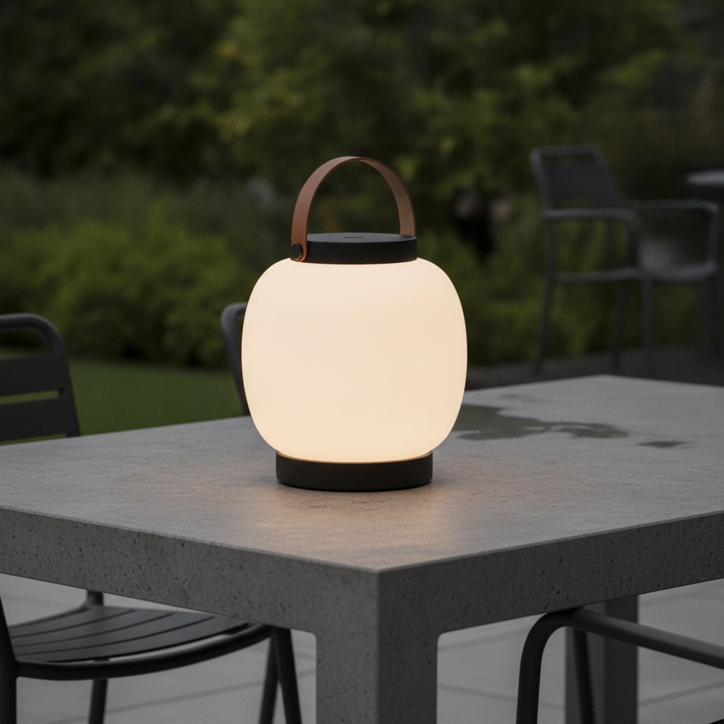 Lampe de table rechargeable Jigra anthracite avec blanc