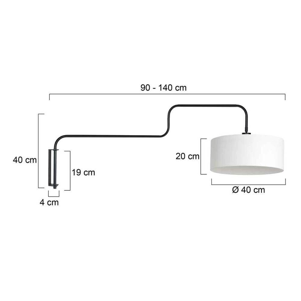 Applique murale Bloeba noir avec capuche blanche Steinhauer 8712746177077