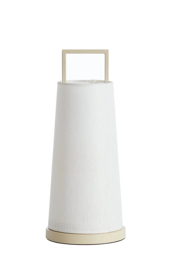 Lampe de table Japandi Fyon Ø 16cm crème avec blanc Light & Living 8717807730659