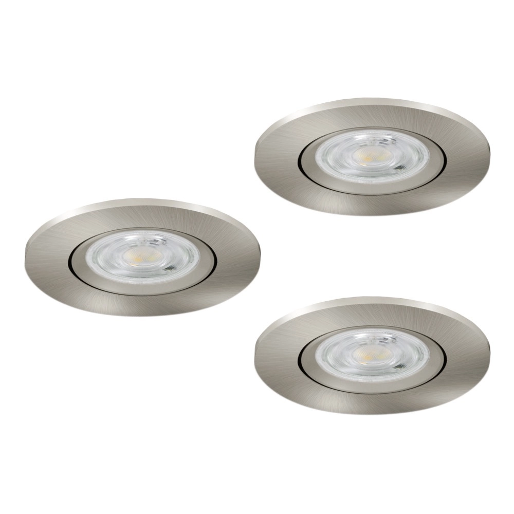 Lot de 3 spots encastrés Barranco nickel Ø 9cm - CCT à 3 niveaux Eglo 9008606359448