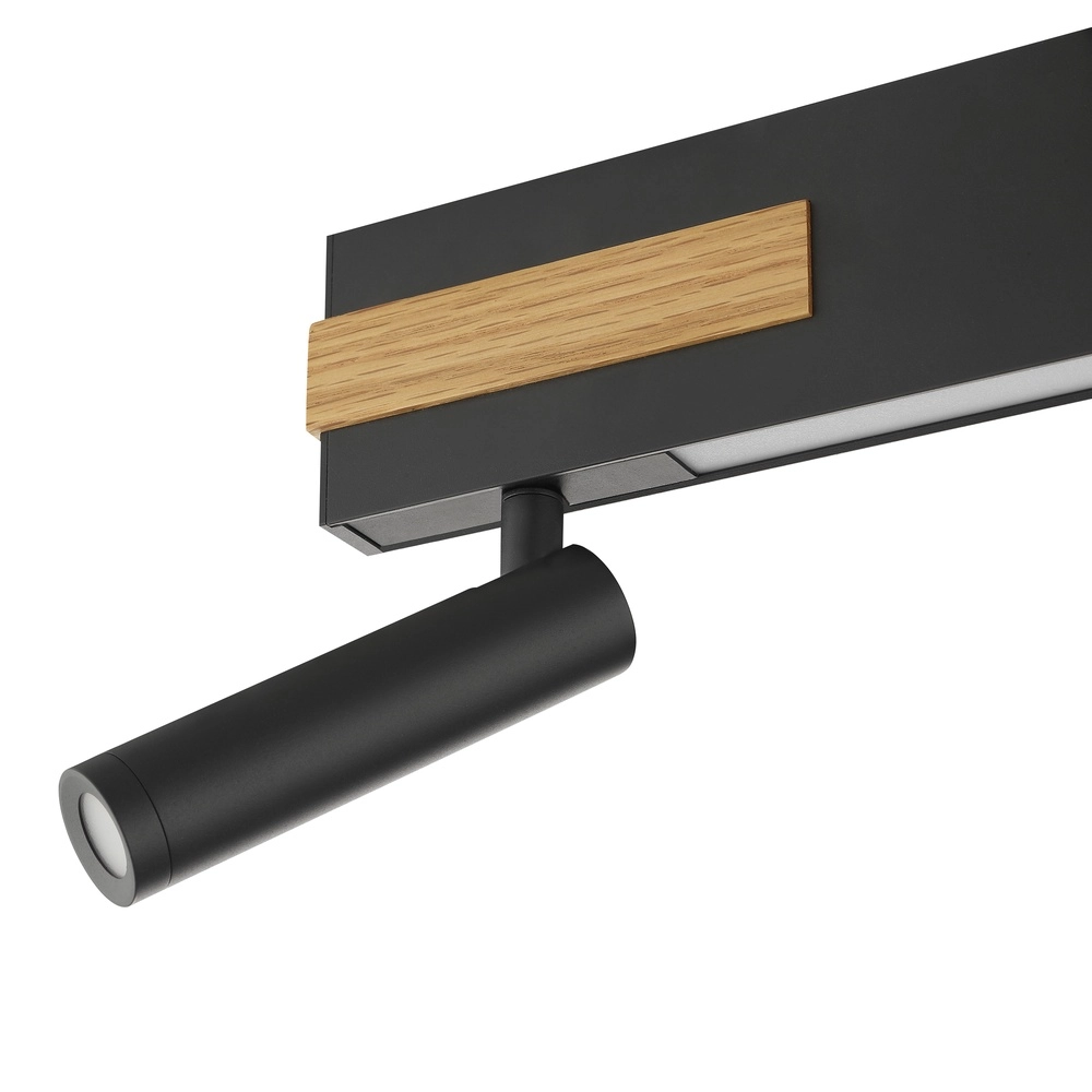 Lampe de plafond à design Streamline noir avec bois Brilliant 4004353463617